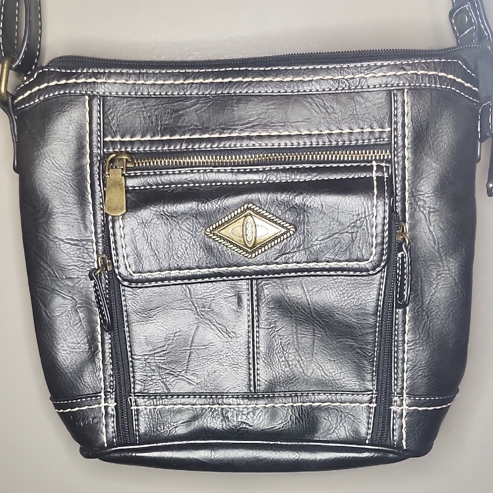 Black Leather Crossbody Bag